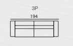 Divano tre posti in tessuto colore grigio perla - misure cm. L 194 l 94 H101 - Made in Italy