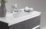 Mobile da bagno "Vichy" colore grigio antracite composto da: componibile bagno sospeso cm 101x46x189 (base, lavabo, specchio) - colonna sospesa cm. 25x27x160 - base mobile a terra cm. 69x34x85