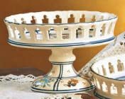 alzatina forata in ceramica - Dimensioni: ø 19,8 cm - Made in Italy.