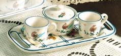 Set caffè per due in ceramica artistica italiana.