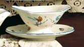 Salsiera ovale in ceramica fatta a mano - Dimensioni: 9 × 15 cm h 10,9 cm - Made in Italy.