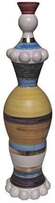 Ornamento in Ceramica Artistica Italiana, Forma di Donna Stilizzata con Decori in Foglia Oro zecchino; Arredamento moderno per la casa