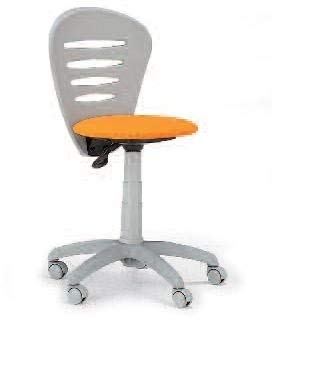 Dafne Italian Design 2 Sedie girevoli con Ruote - Alzata a Gas, in plastica Colore Grigio e Arancione - Sedile Rivestito in Tessuto o Ecopelle. Materiale di pregio. 100% Made in Italy (SF21)