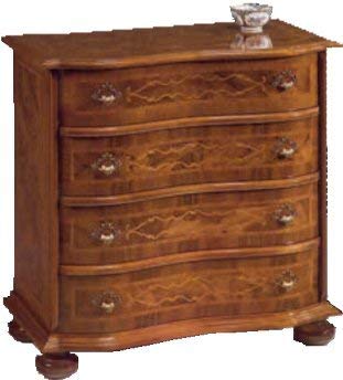 Cassettiera - Dimensioni:L 81 P 41 H 78 cm - Legno Noce Anticato - 4 cassetti - 100% Made in Italy (DF18)