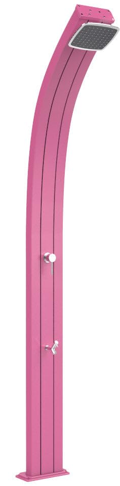 Doccia Solare da Esterno Giardino 30L Miscelatore e Lavapiedi Arkema Spring Fuxia