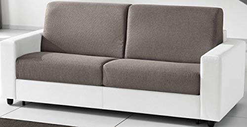 Dafnedesign.com - Divano letto 3 posti - Colore: bianco e caff� - ed ecopelle (STD)