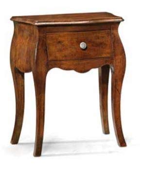 Dafne Italian Design Comodino bombato a 1 cassetto in Legno di Noce, Stile Classico (cm. L. 50 - H. 60 - P. 30) (TVG)