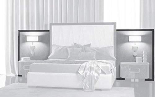Dafne Italian Design Pannello laterali dx e sx per testata letto matrimoniale, bianco, H140-P.6-L.100
