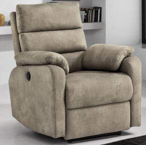 Dafne Italian Design Poltrona relax elettrica - grigio chiaro - similpelle - - Poltrona con recliner elettrica -,cm. 88 x 95 x 99h (STD)