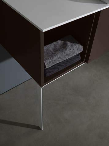 Dafne Italian Design Mobile da Bagno con Top in Ocritech Cioccolato Effetto Legno (cm. L87 x P51 x H36)