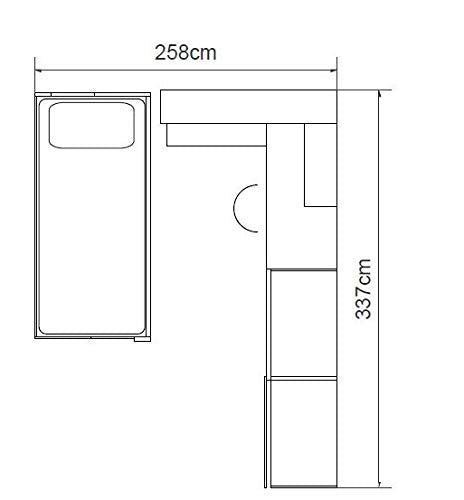 Dafne Italian Design TUTTOCAMERETTE.IT - Cameretta completa - L. 258 cm - P. 337 cm - H. 229,2 cm - 100% Made in Italy (SF30)