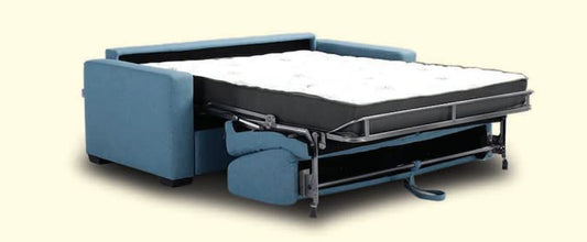 Dafne Italian Design Divano letto tre posti in tessuto colore azzurro - misure cm. L 200 l 100 H 98 - Made in Italy