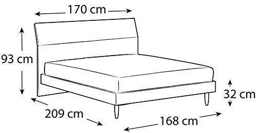 Letto matrimoniale con giroletto. cm. 173 x 212 x 100h. (Serie: Dafne-Letti-ST13)