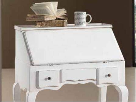 Scrittoio da Studio Laccato Bianco, Stile Classico (cm. L. 63 - H. 92 - P. 40) (TVG)
