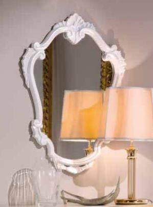Specchiera Stile Classico Laccata Bianca (cm. L. 62 - H. 83 - P. 3) (TVG)