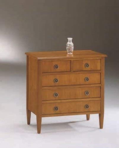 Dafne Italian Design Com? -cm: L 80 P 38 H 80 cm - 5 cassetti - in noce - 100% Made in Italy -(DF18)