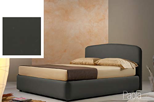 Dafne Italian Design Letto matrimoniale contenitore, similpelle lavabile, colore nero - Dimensioni: Larghezza 178 x 220 x H 114 cm - per materasso 160 x 200. - 100% Made in Italy (SFI)