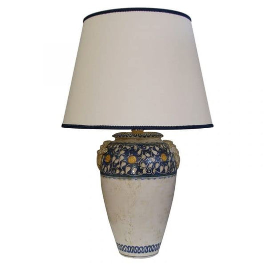 Lampada in ceramica realizzata a mano - Dimensioni: Base h cm 42, Paralume ø cm 50 - Made in Italy