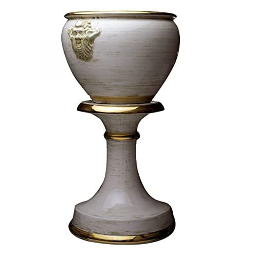 Portavaso con Piede/Colonna in Ceramica Artistica Italiana. Dimensioni: H 44.958 cm.