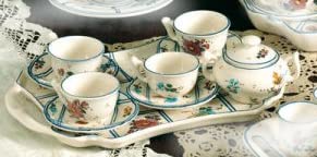 Servizio Caffè per Quattro Persone in Ceramica Artistica Italiana.