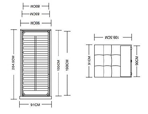Dafne Italian Design - Letto singolo con contenitore, Similpelle effetto nabuk light grey, Dimensioni: cm. 90 x 205 x 110 H