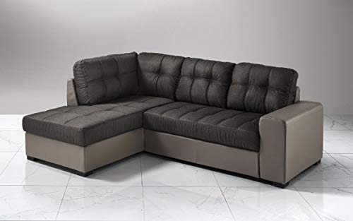 Dafnedesign.com - Divano angolare 3 posti - Colore: grigio - e tessuto - Dimensioni: 244 x 172 x 89h cm (STD)