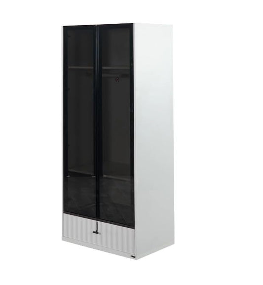 Dafne Italian Design Armadio due ante con appendiabiti interno moderno modello Coool, modulabile, colore bianco misura 89x205x63 cm.