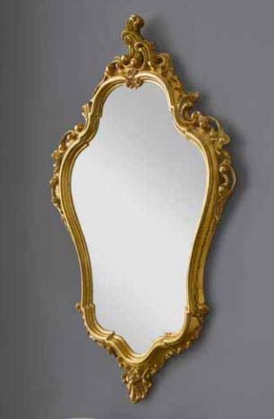 Dafne Italian Design Specchiera Stile Classico intarsiata Oro (cm. L. 56 - H. 90 - P. 4) (TVG)