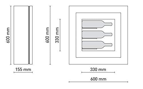 Cantinetta vino da parete per tre bottiglie H.328 D.98 mm - peso 25 kg. cornice a dune. (SF00)