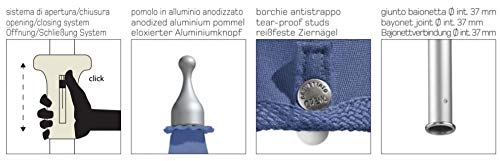 Dafne Italian Design Ombrellone in Stile Orientale (Ø 220 cm)