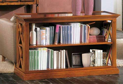 Dafne Italian Design Libreria da Studio in Noce, Stile Classico (cm. L. 135 - H. 85 - P. 44) (TVG)