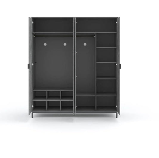 Dafne Italian Design Armadio 4 Ante Space Gray