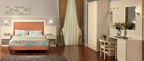 Dafne Italian Design Camera Matrimoniale completa per Albergo/Hotel/B&B, struttura color avorio. Made in Italy (SF22)