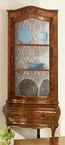 Dafne Italian Design Angoliera tappezzata -cm: L 73 P 50 H 180 - Interno Tappezzato - in noce - 100% Made in Italy -(DF18)