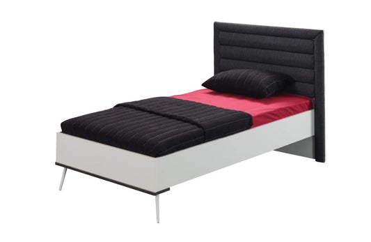 Dafne Italian Design Letto singolo Freddy colore bianco e nero cm. 120 X 112 X 205 comprensivo di materasso cm. 100x200x25