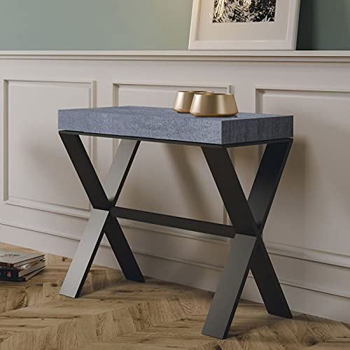 Dafne Italian Design Consolle allungabile Xenia Cemento Telaio Antracite