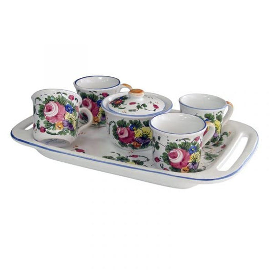Servizio caffè in ceramica per 4 persone - Made in Italy.