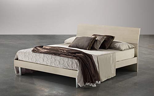 Dafne Italian Design Letto matrimoniale con giroletto, testiera formata da due assi orizzontali - 173x212x100h.