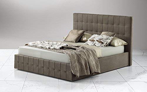 Letto matrimoniale contenitore con fondo in metallo. Rivestito in similpelle cm. 180 x 210 x 116h. (Serie: Dafne-Letti-ST3)