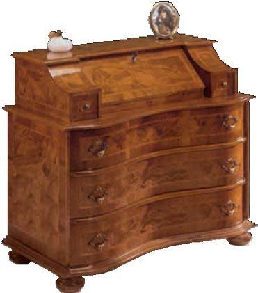 Bureau -cm: L 112 P 58 H 97 cm - 2 cassetti alle spalle del vano - 3 cassetti inferiori - in noce - 100% Made in Italy -(DF18)