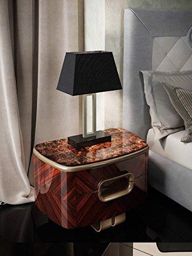 Dafne Italian Design 2 Comodini in legno Palissandro, top in marmo, H.51,5 X P.50,5 X L.75 La laccatura gloss per protezione