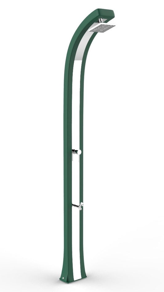 Arkema Design Doccia Tradizionale con Doppio Attacco per Acqua Calda e Fredda Spring Plus in Polietilene HD con Miscelatore e Lavapiedi Verde con Fascia Inox