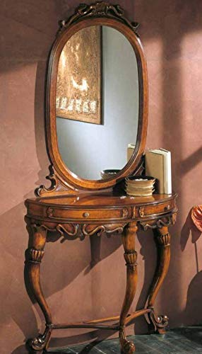 Dafne Italian Design Consolle con Specchiera Stile Classico (cm. L. 110 - H. 78 - P. 5,5) (TVG)