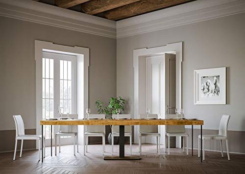 Dafne Italian Design Consolle allungabile Capital Premium Quercia Natura Telaio Antracite