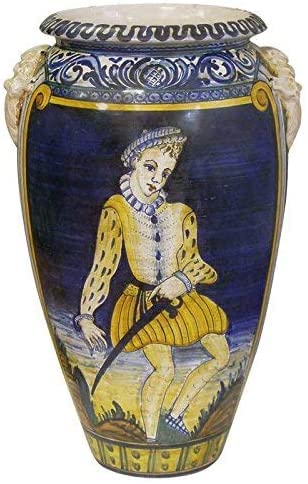 Vaso in ceramica artistica dipinto a mano.