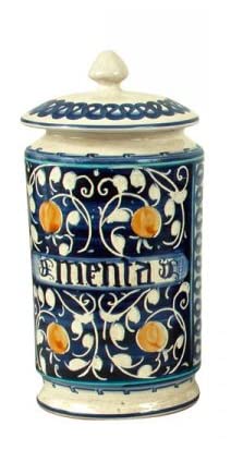 Vaso con coperchio in ceramica - Dimensioni: h cm 20 - Made in Italy