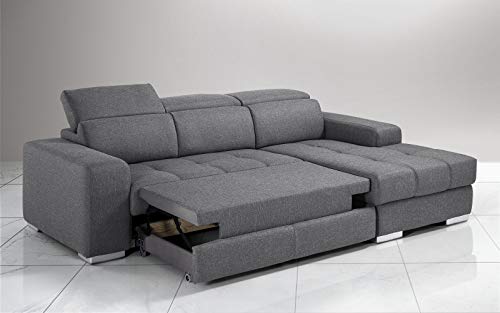 Dafnedesign.com - Divano angolare 3 posti - Colore: grigio - - dimensioni: cm. 259 x 178 x 94h (STD)