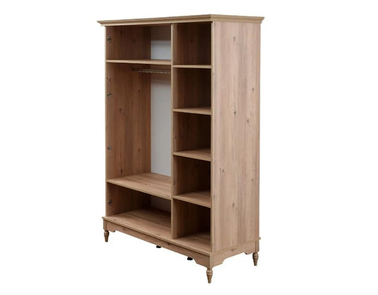 Dafne Italian Design Armadio tre ante classico con ripiani interni e appendiabiti modello Latte, colore legno misura 142x205x64 cm.
