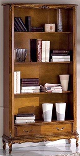 Dafne Italian Design Libreria per studio noce scuro -cm: 90 cm - 35 cmxH 184 cm, stile classico - 100% Made in Italy (SF17)