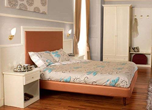 Dafne Italian Design Camera Matrimoniale completa per Albergo/Hotel/B&B, struttura color avorio. Made in Italy (SF22)